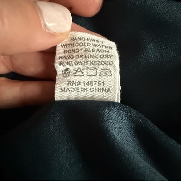 Dress Up | Forrest Green Floral Long Sleeve Empire Waist Dress | Sz L - Picture 6 of 6